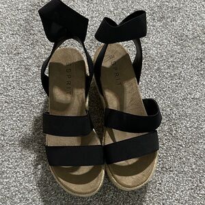 NEW Black Esprit Allison Platform Wedge